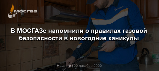 В МОСГАЗе напомнили о правилах газовой безопасности в новогодние каникулы